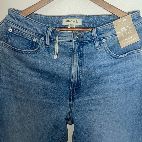 Madewell Blue Straight Jeans Timeless Style - Picture 3 of 4